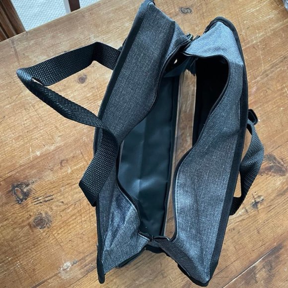 Crossbody Organizing Tote - charcoal and heavy PVC - Picture 3 of 15